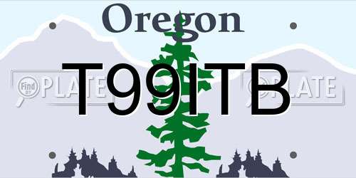 T99ITB Oregon License Plate
