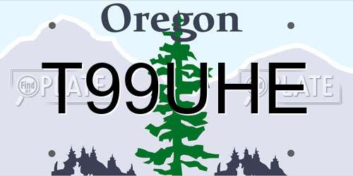 T99UHE Oregon License Plate