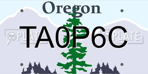 TA0P6C Oregon License Plate