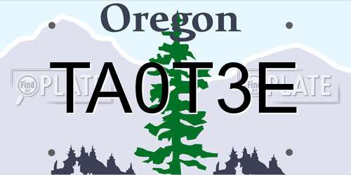 TA0T3E Oregon License Plate