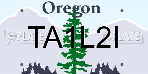 TA1L2I Oregon License Plate