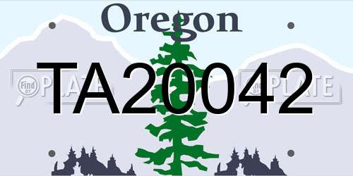 TA20042 Oregon License Plate