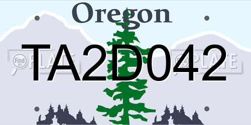 TA2D042 Oregon License Plate