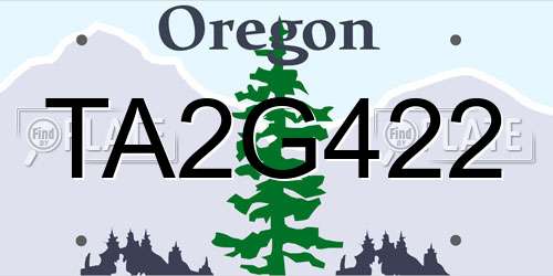 TA2G422 Oregon License Plate