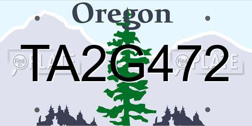 TA2G472 Oregon License Plate
