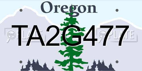 TA2G477 Oregon License Plate