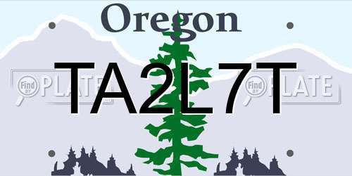 TA2L7T Oregon License Plate