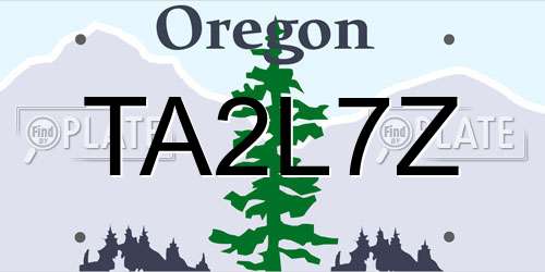 TA2L7Z Oregon License Plate