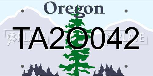 TA2O042 Oregon License Plate
