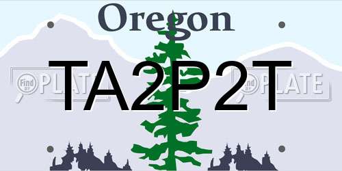 TA2P2T Oregon License Plate