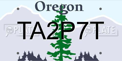 TA2P7T Oregon License Plate