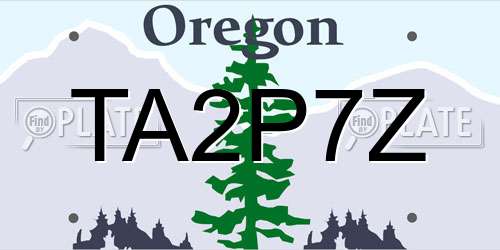 TA2P7Z Oregon License Plate