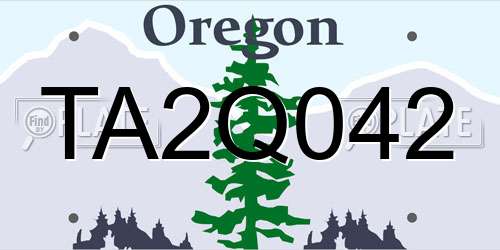 TA2Q042 Oregon License Plate