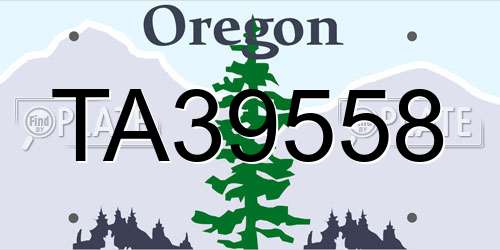 TA39558 Oregon License Plate