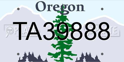 TA39888 Oregon License Plate