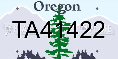 TA41422 Oregon License Plate