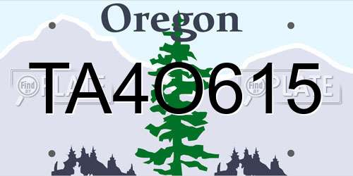 TA4O615 Oregon License Plate