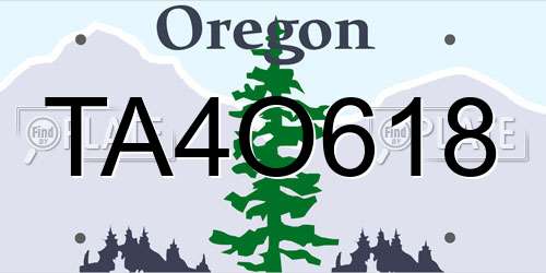 TA4O618 Oregon License Plate