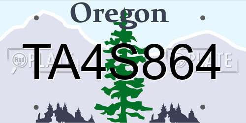 TA4S864 Oregon License Plate