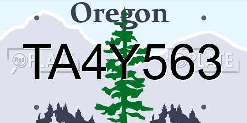 TA4Y563 Oregon License Plate