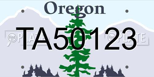 TA50123 Oregon License Plate