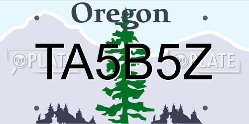 TA5B5Z Oregon License Plate