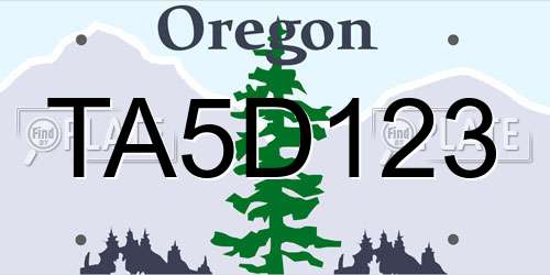 TA5D123 Oregon License Plate