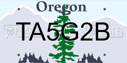 TA5G2B Oregon License Plate