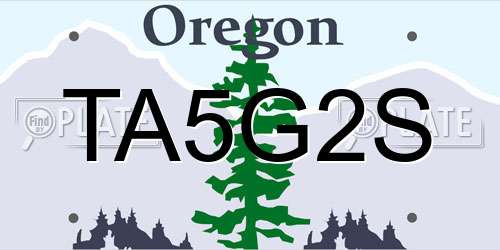TA5G2S Oregon License Plate