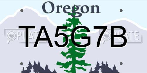 TA5G7B Oregon License Plate