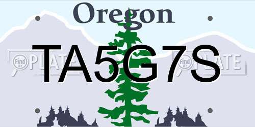 TA5G7S Oregon License Plate