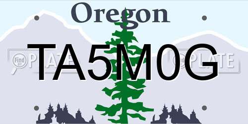 TA5M0G Oregon License Plate