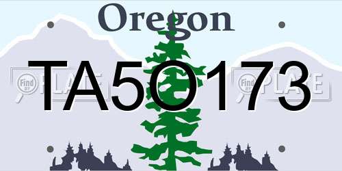 TA5O173 Oregon License Plate