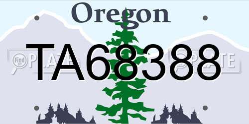 TA68388 Oregon License Plate