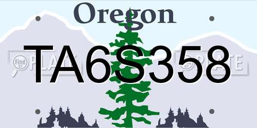 TA6S358 Oregon License Plate