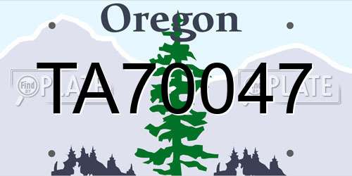 TA70047 Oregon License Plate