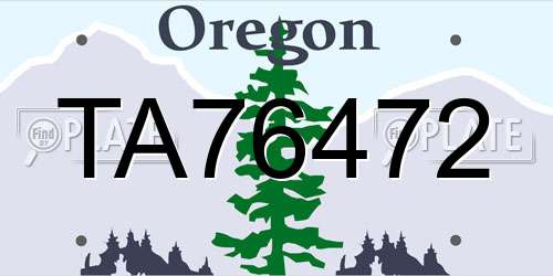 TA76472 Oregon License Plate