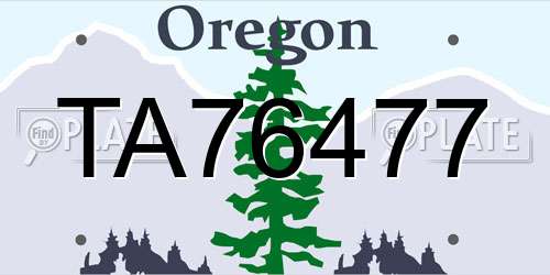 TA76477 Oregon License Plate