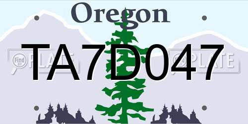 TA7D047 Oregon License Plate