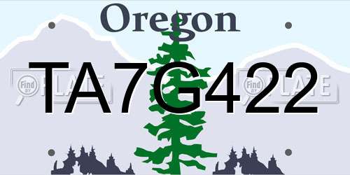 TA7G422 Oregon License Plate