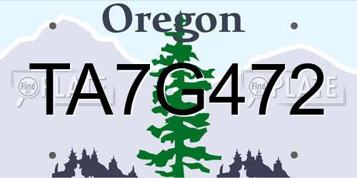 TA7G472 Oregon License Plate