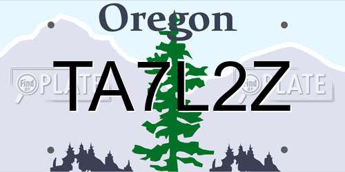 TA7L2Z Oregon License Plate