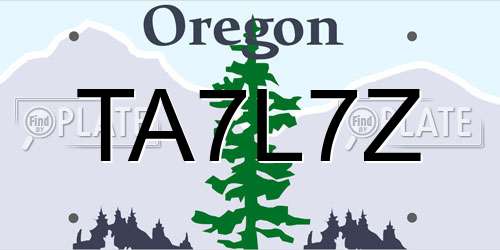 TA7L7Z Oregon License Plate