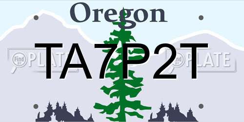 TA7P2T Oregon License Plate