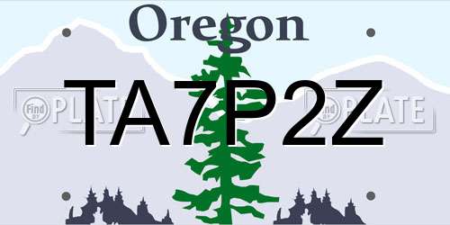 TA7P2Z Oregon License Plate