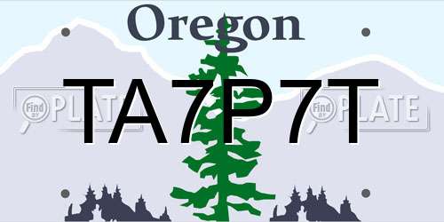 TA7P7T Oregon License Plate
