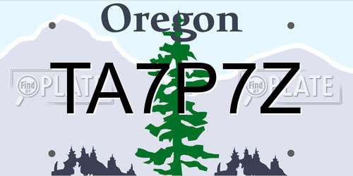 TA7P7Z Oregon License Plate