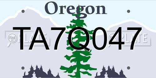 TA7Q047 Oregon License Plate