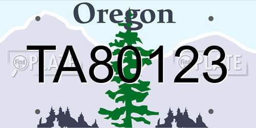 TA80123 Oregon License Plate