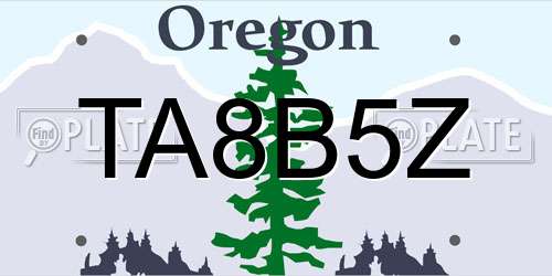 TA8B5Z Oregon License Plate
